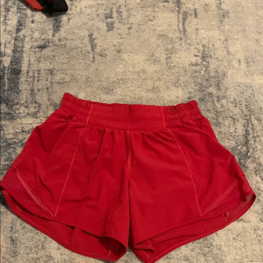 Lululemon Athletica Red Hotty Hot Shorts